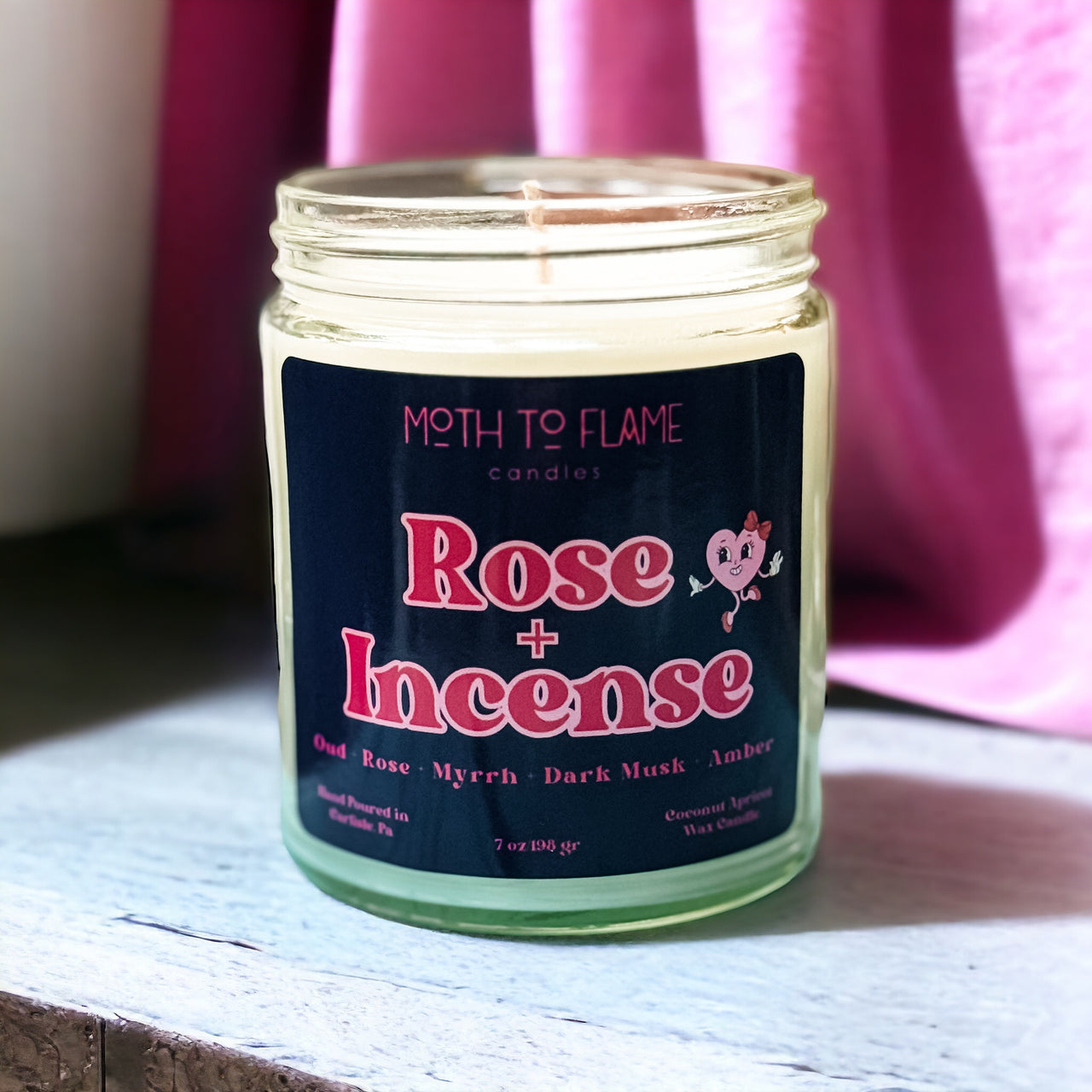 Rose + Incense – 7 oz Candle