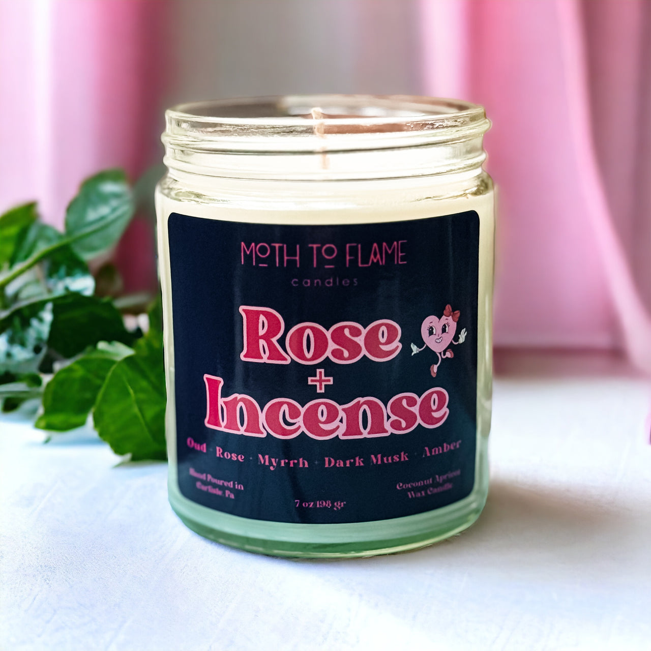 Rose + Incense – 7 oz Candle