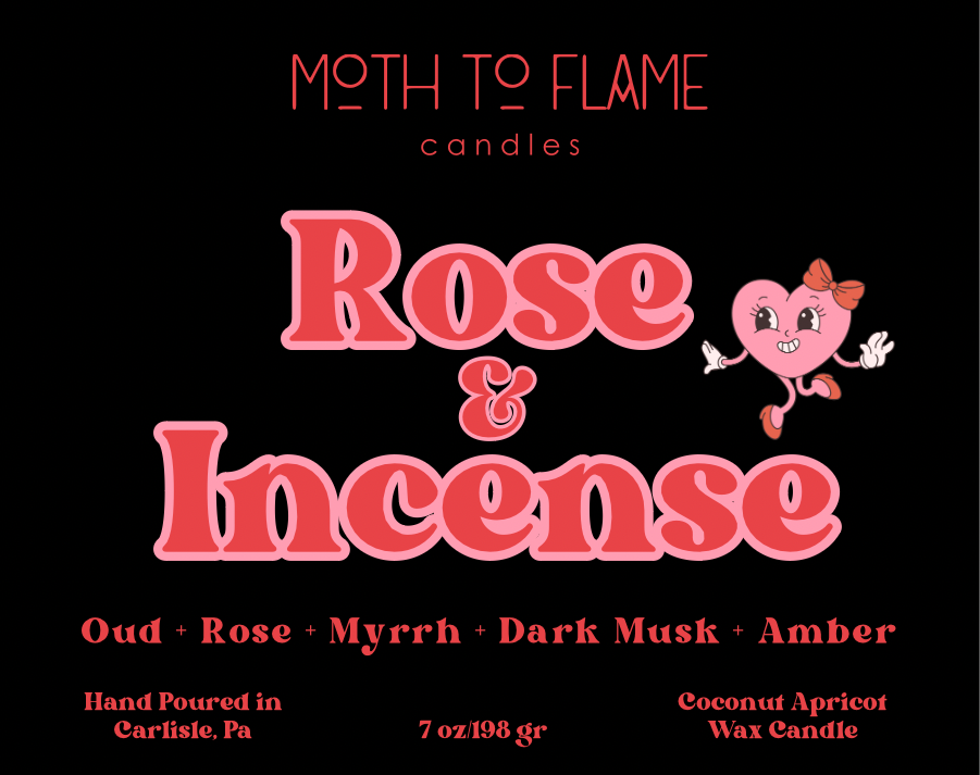 Rose + Incense – 7 oz Candle
