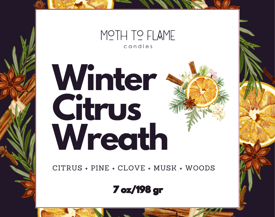 Winter Citrus Wreath – 7 oz Candle